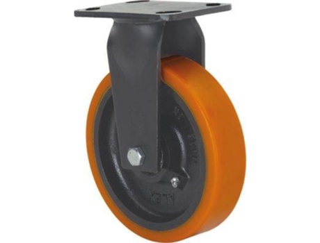 Rueda fija 17gt150-hub hierro-poliur.naranja eje bolas ALEX