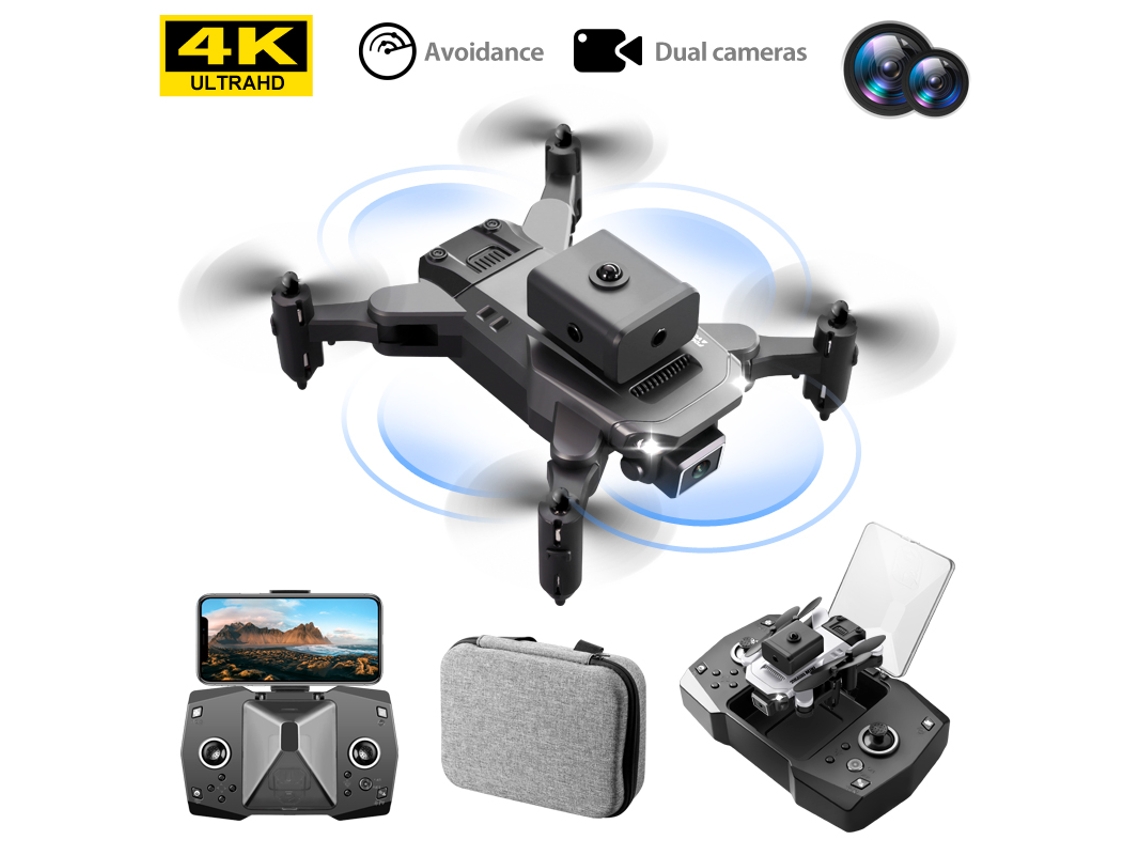 KY912 Mini Dron para evitar obstáculos (4K - Duración de la batería: 12 min - Negro) YIZHOOD