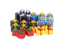 Cajas de regalo navideñas para casas de muñecas en miniatura - Decoraciones navideñas