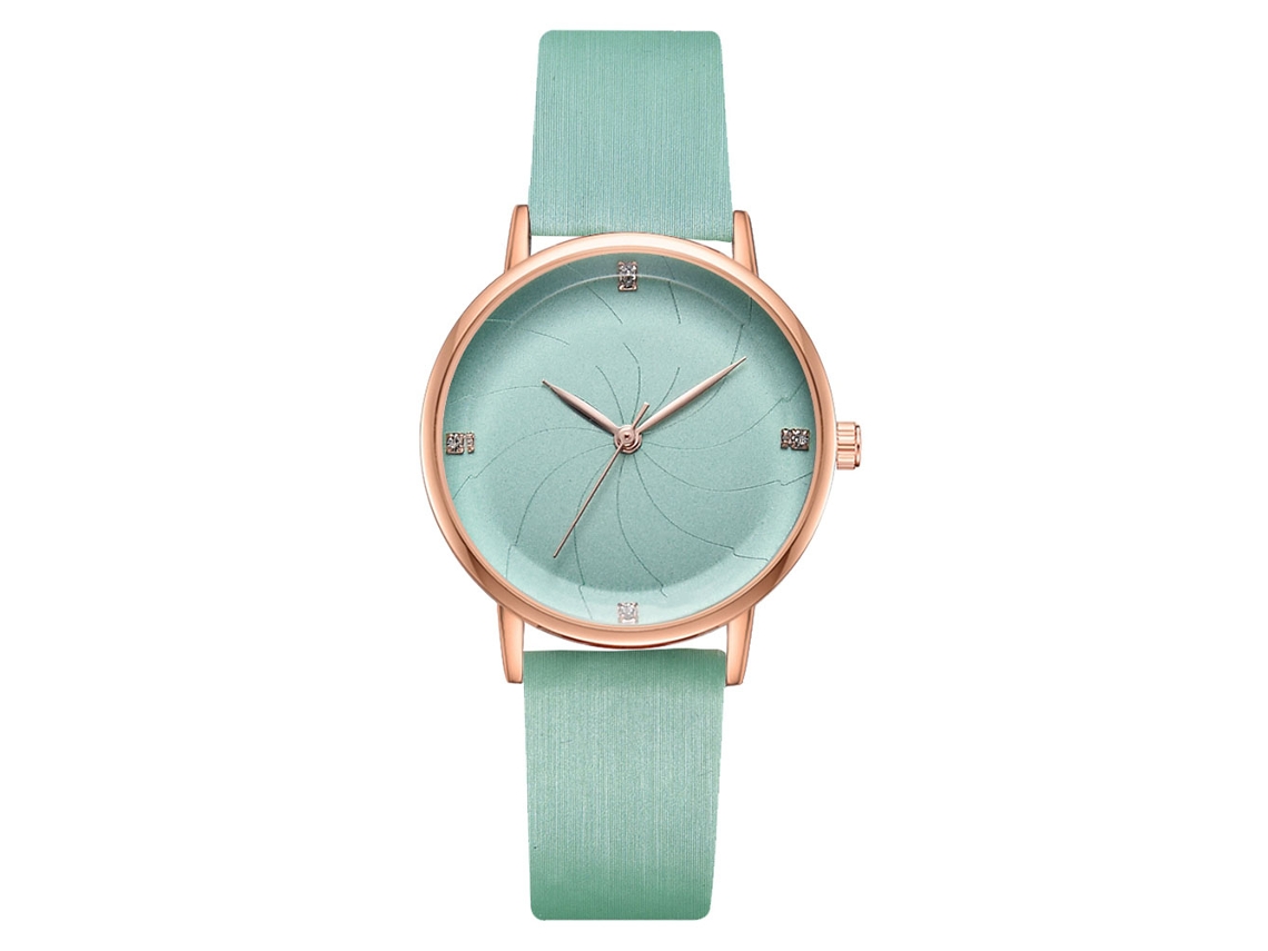 Reloj De Pulsera Para Mujer Con Correa De Pu, Estilo Moderno, Pantalla Analógica De Cuarzo (verde Menta).