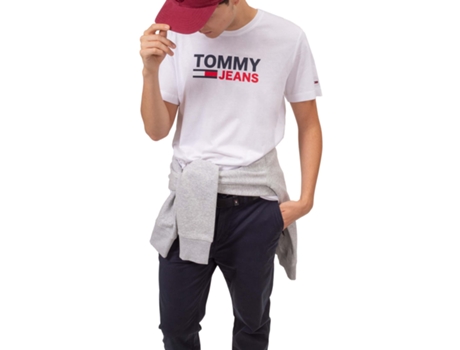 Camiseta de Hombre TOMMY JEANS Blanco (XL)