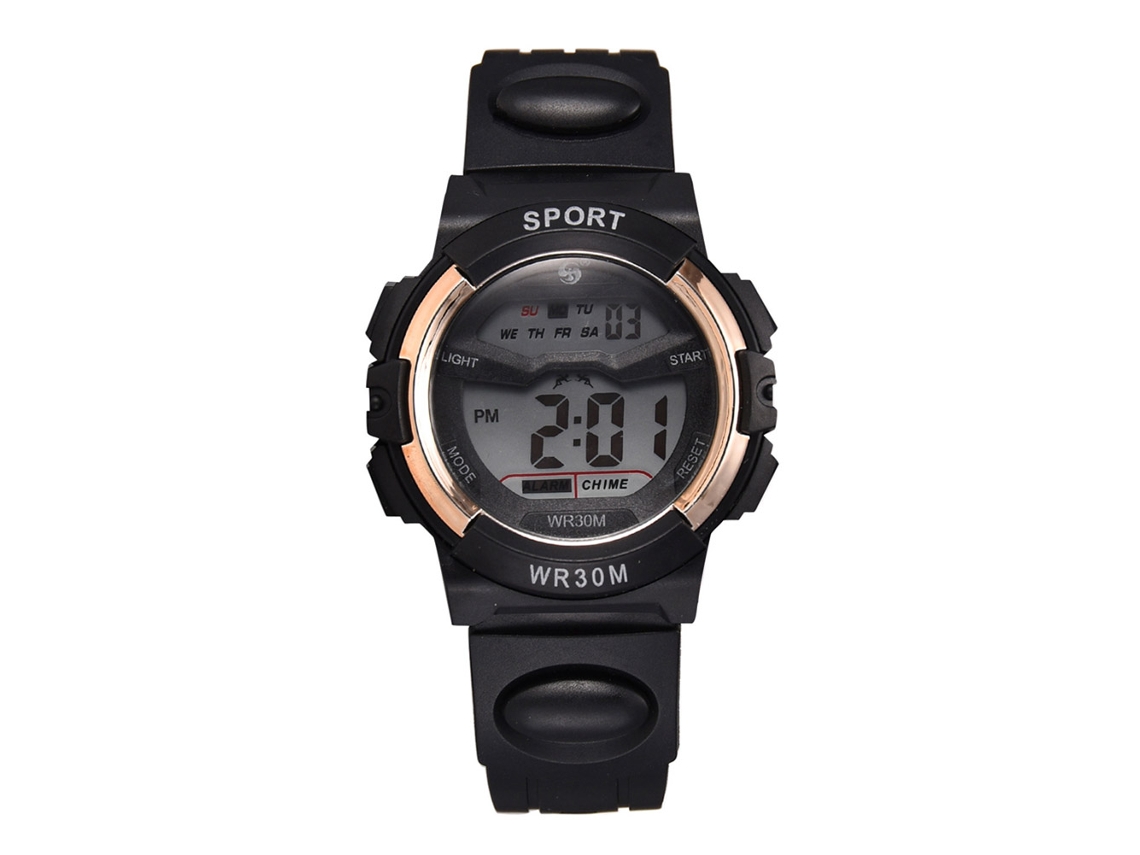 Reloj Deportivo Electrónico Hombre Impermeable Multifunción Deportivo Outdoor Oro