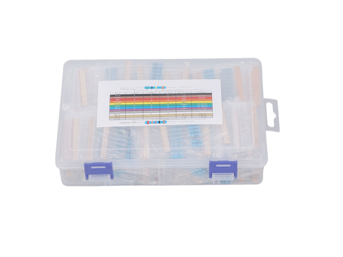 Kit de resistencias de película metálica, 86 valores, de 1Ω a 1MΩ, 1% 1W, 860 piezas | Sin marca