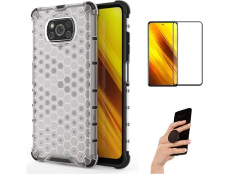 Kit Carcasa y Protector Xiaomi Poco X3 Pro Fullcover Rumble Popsocket