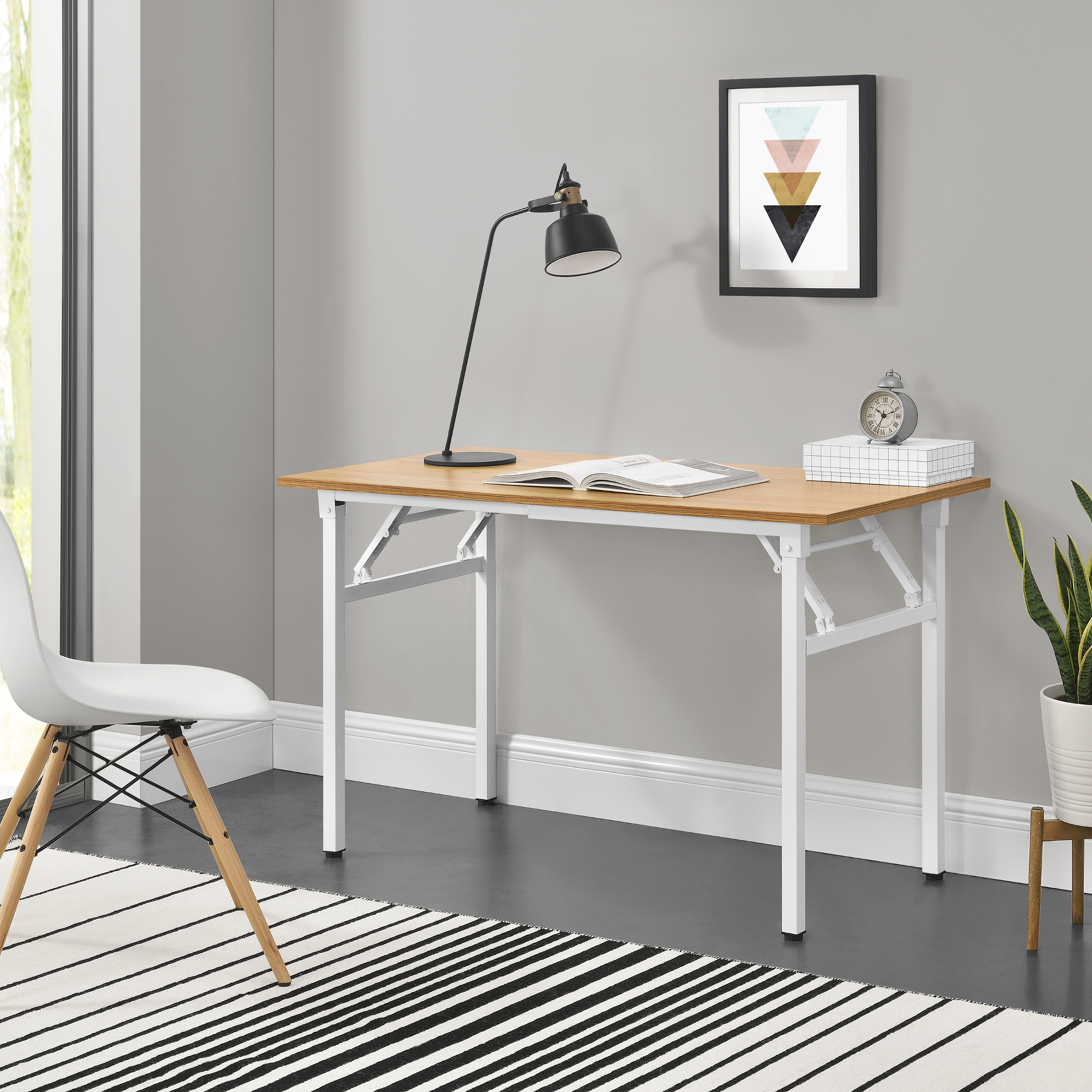 Escritorio NEU.HAUS Metal/Aglomerado (Color Haya/Blanco - 120 x 60 x 75 cm)