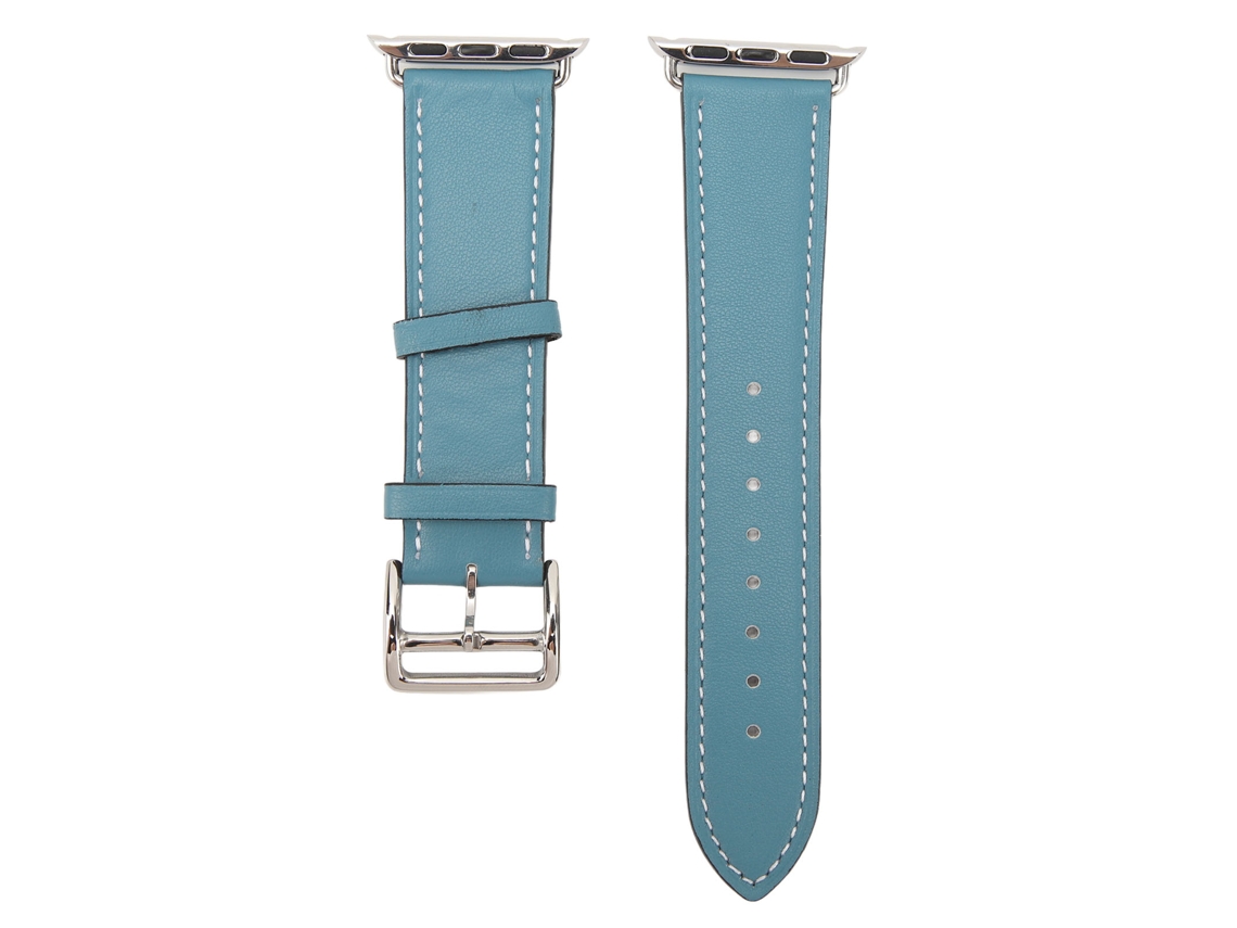 Pulseira De Couro Universal Para Iwatch Series Se 8 7 6 5 4 3 2 1 38mm 40mm 41mm Azul