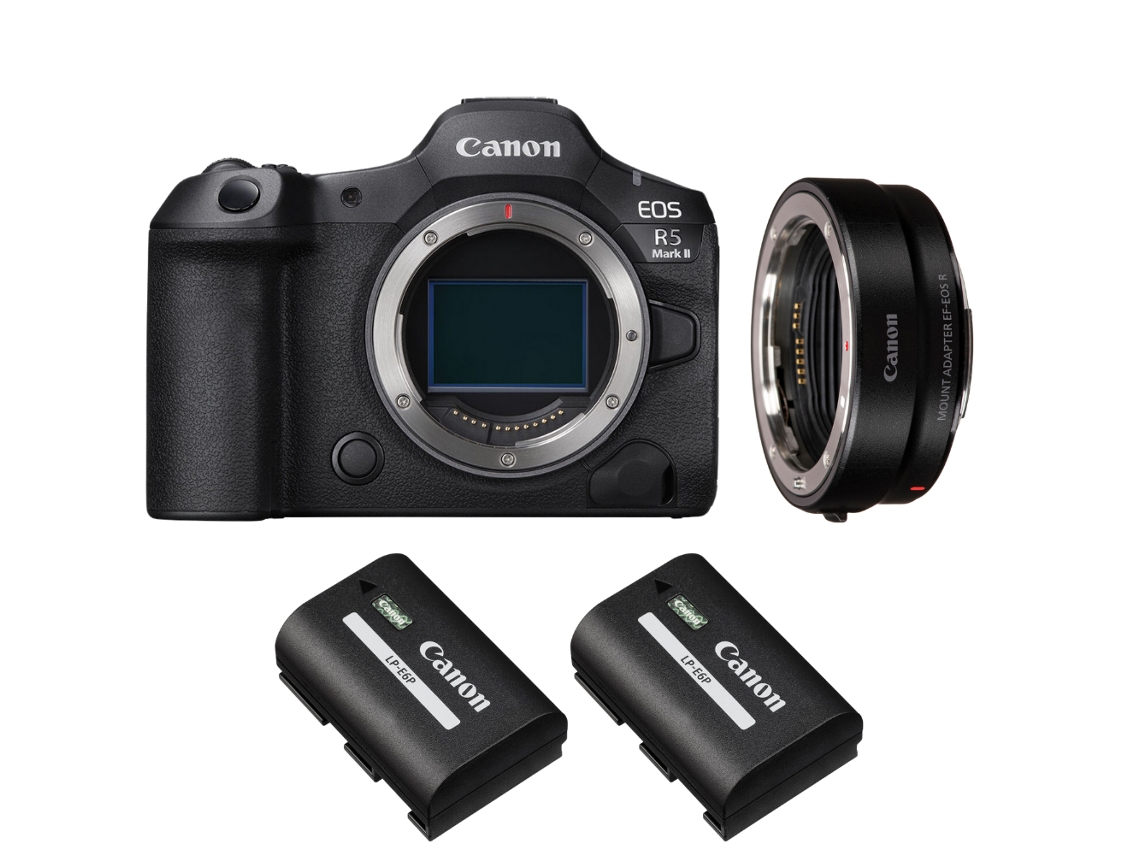 Canon Eos R5 Mark Ii + Ef-eos R + 2 Canon Lp-e6p + Ebook “20 Consejos Para Fotos Que Impactan”