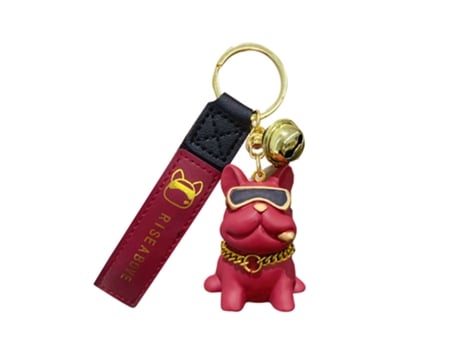 Accesorio De Llavero Bulldog - Bulldog Super Cool - Accesorio De Llavero Bulldog Rojo - Bulldog Super Cool - Rojo JEIIBRZUI
