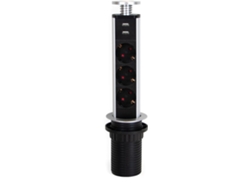Regleta EMUCA 3 Enchufes y 2 USB - Enchufe Tipo Schuko
