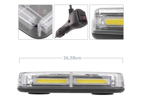 Luz De Emergencia O Advertencia De Mazorca Estroboscópica Led Ámbar Con Enchufe De Encendedor De Cigarrillos Con Interruptor De Encendido/Apagado P...