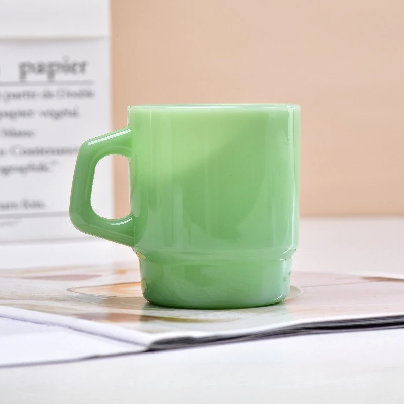 Taza de viaje de cristal estilo coreano, ideal para café, té con leche y espresso. MDUG (verde, 230 ml)
