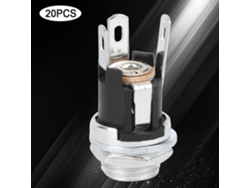 Omni-20 Piezas Jack Hembra De Alimentación Dc 5.5x2.1mm Con Tuerca Panel Mount Conector Dc025m