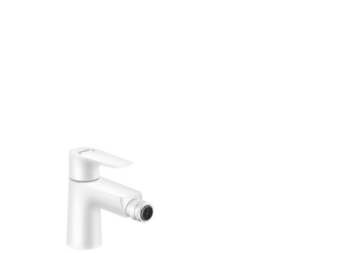 HANSGROHE Talis E mezclador monomando de bidé, residuos pop-up, Color: blanco mate
