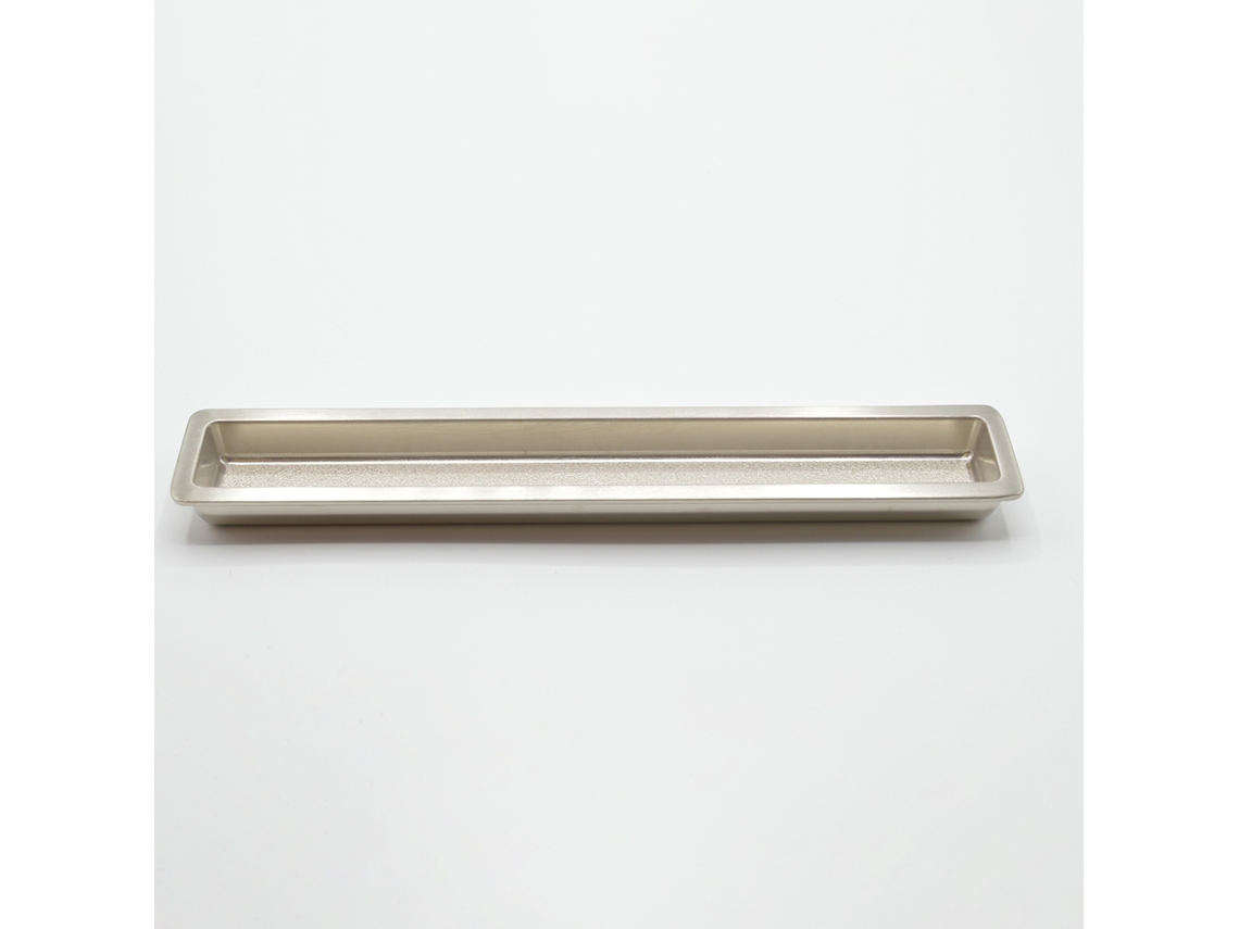 Tirador Para Mueble Rectangular De Zamac 240x25 Mm Niquelado Cepillado