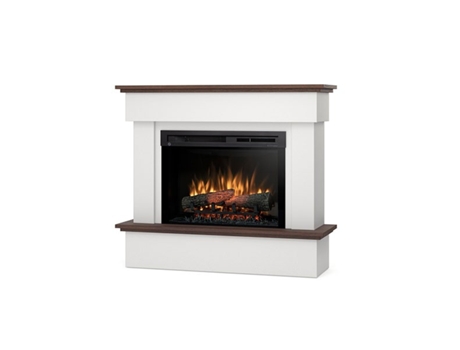 Chimenea LED eléctrica independiente TORMES 26' Blanco mate / Roble 108 x 93 x 33.5 OUTINFIRE