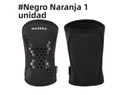 Rodillera de neopreno de 7 mm para levantamiento de pesas, rodillera de compresión, ideal para sentadillas. Mdug (negro/naranja M)
