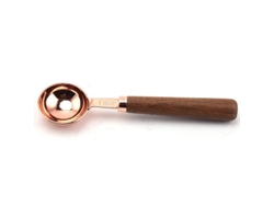 Cuchara Medidora De Café Con Mango De Madera, 1 Cucharada, Oro Rosa, Acero Inoxidable