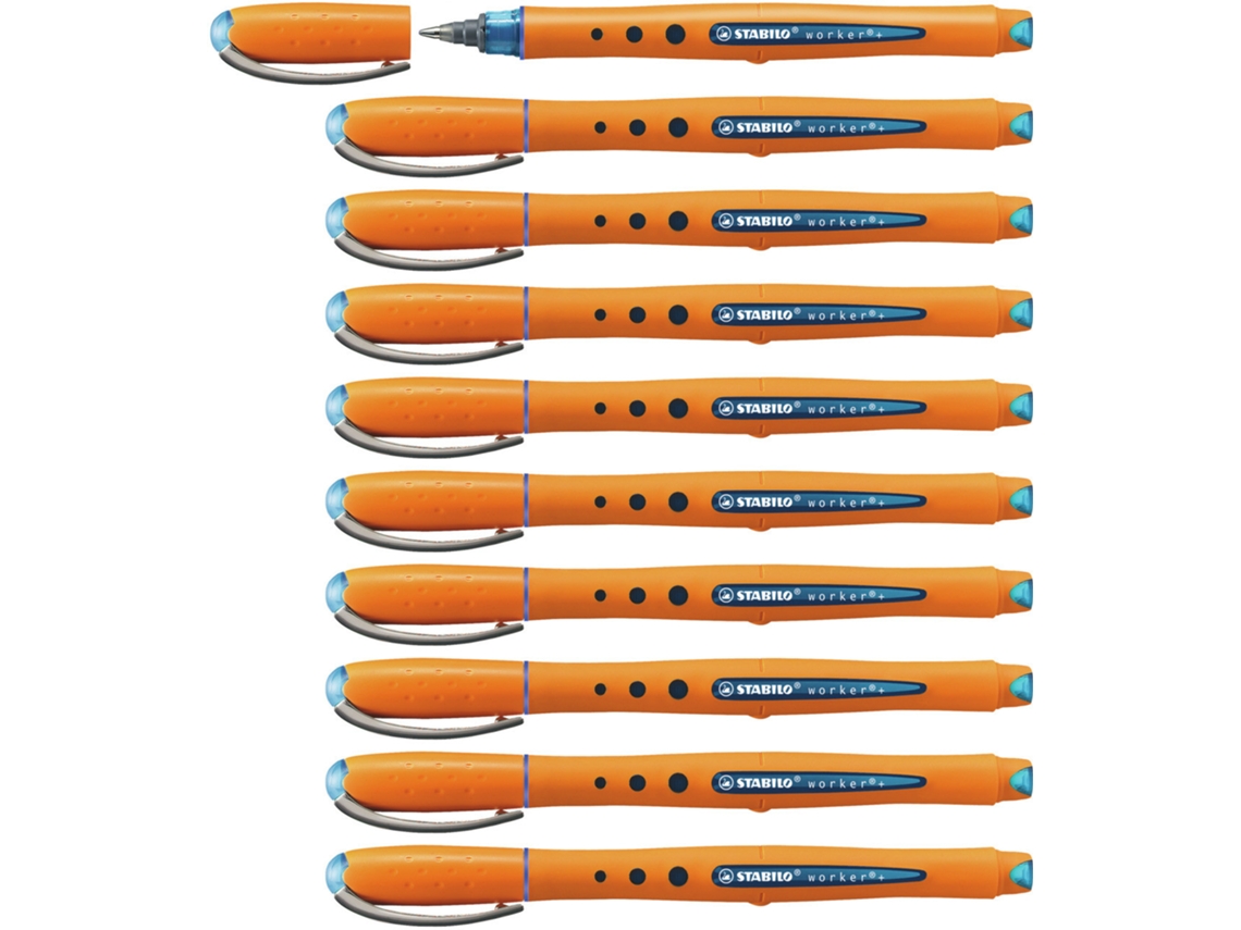 STABILO Worker Medium Bolígrafo Cilíndrico Azul 10 Piezas