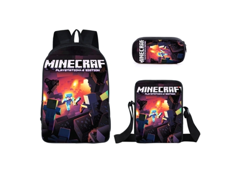 KOHREE Mochila escolar para estudiantes de Minecraft, juego de tres piezas