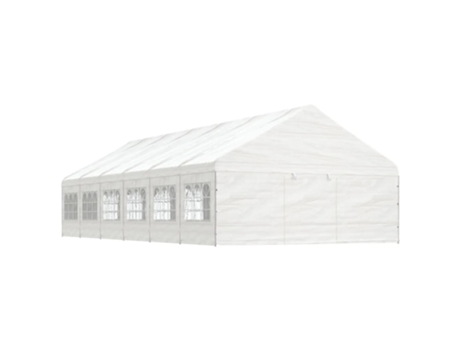 MAISON EXCLUSIVE Cenador con techo polietileno blanco 13,38x5,88x3,75 m