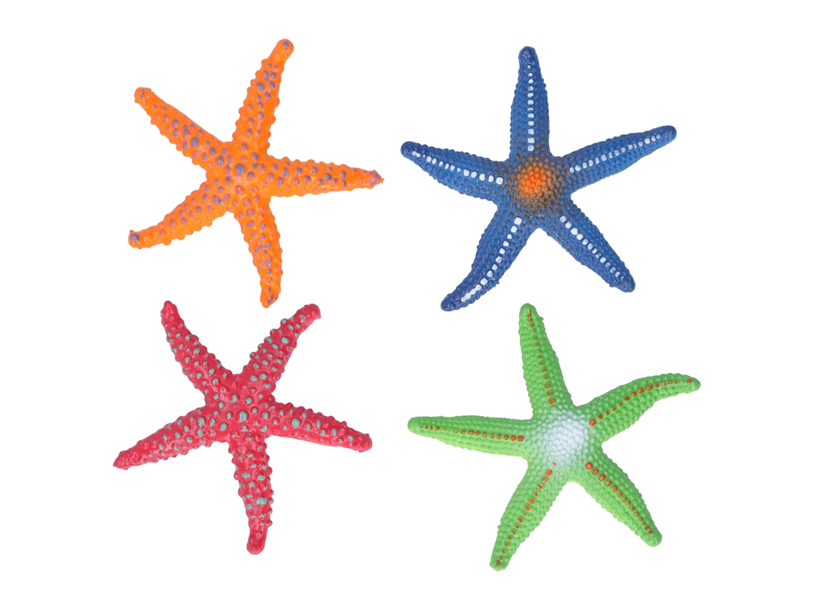 Rebe-4 Peças Modelo Estrela Do Mar Simulada Brinquedo Educativo De Animais Marinhos Para Crianças