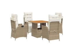 Maison Exclusive - Set Comedor De Jardín 5 Pzas Con Cojines Ratán Sintético Beige
