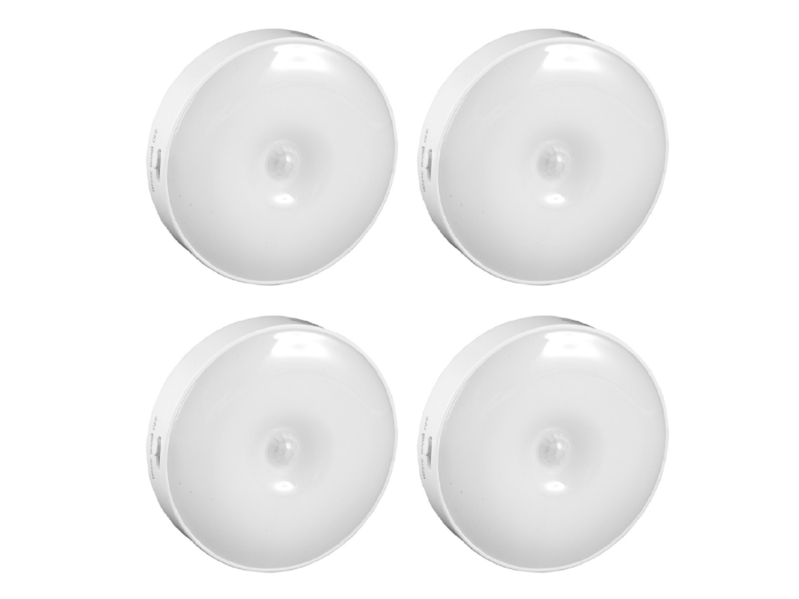 2026-lámpara Nocturna Con Sensor De Movimiento Recargable 4 Piezas Led Luz Blanca Cálida Para Hogar