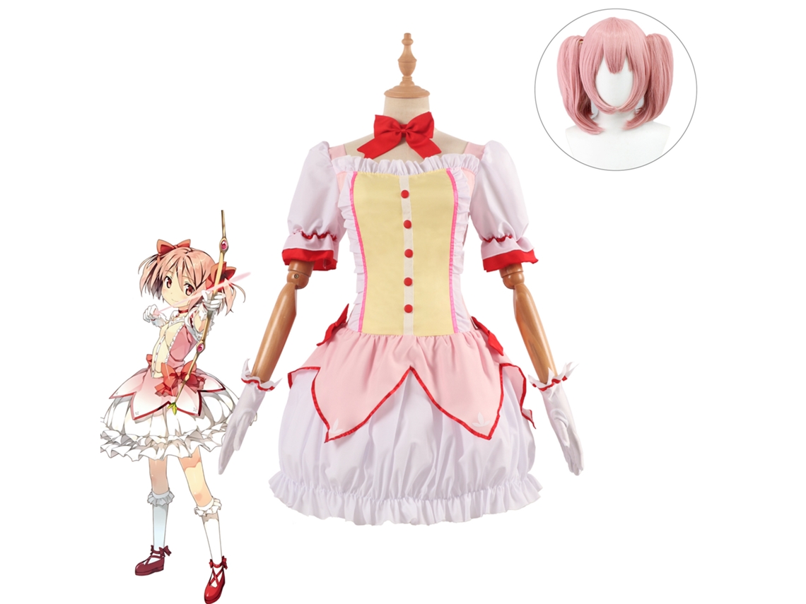 Puella Magi Madoka Magica Cosplay Akatsuki Homura Shikame Madoka Disfraz completo Peluca L