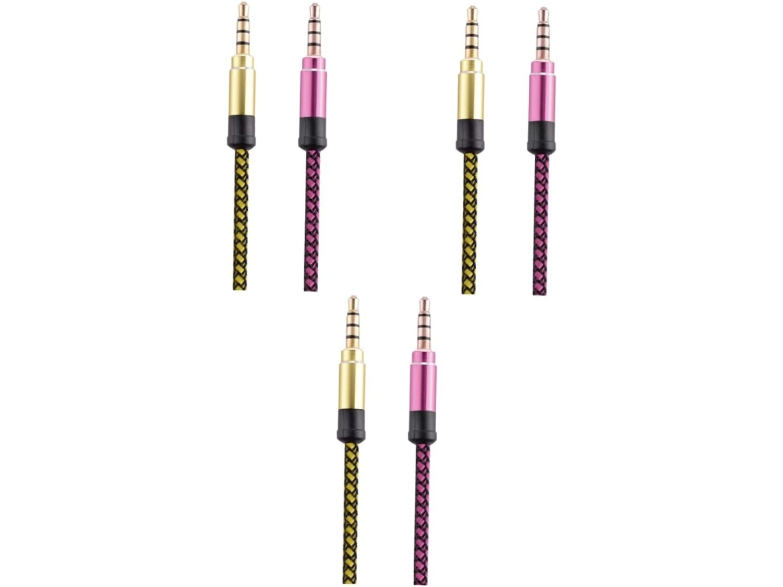 Juego De 6 Cables De Audio Auxiliares De Nailon Trenzado Para Auriculares Estéreo Domésticos.