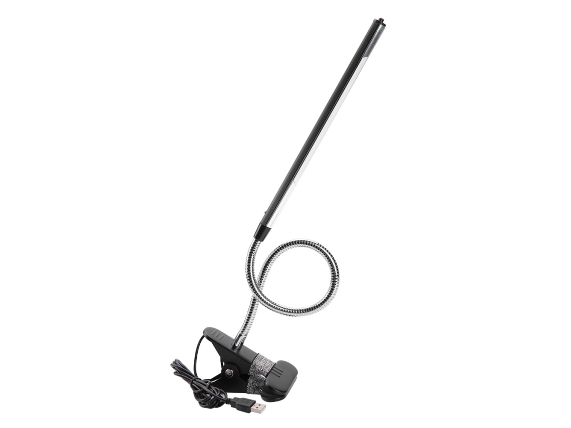 Lámpara de mesa LED USB portátil Kkml con clip ajustable para tatuajes, manicura y maquillaje - Negra