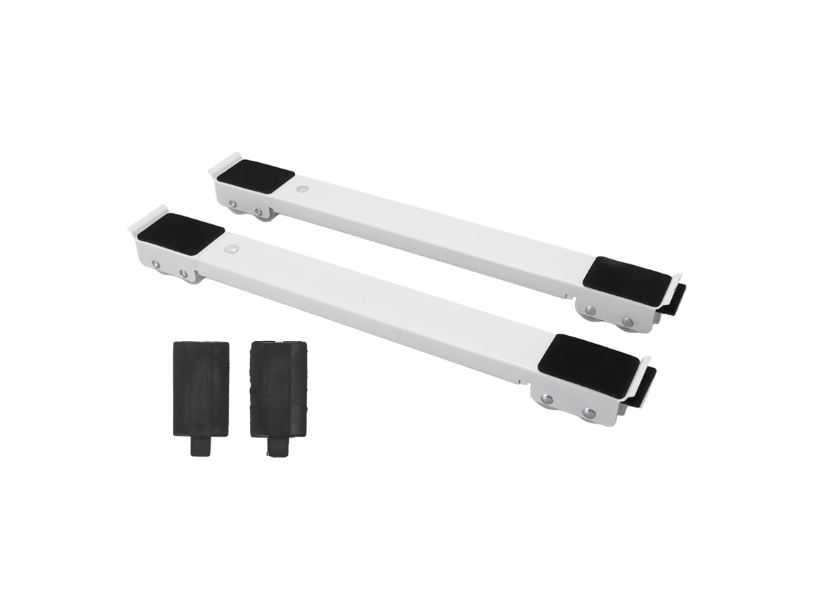 2 Poleas Extensibles De Acero De 300 Kg Para Muebles, Electrodomésticos, Bases Móviles Y Lavadoras (color Blanco)