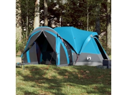 Tienda tipi familiar para 8 personas, impermeable, azul.