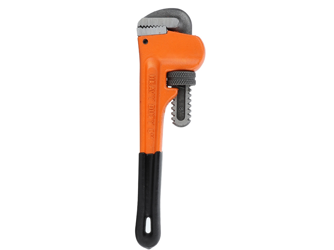 Llave para tubos ajustable, acero resistente, mango de plástico, profesional