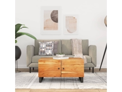 Mesa De Centro | Mesa De Café | Mesa De Salón Madera Maciza Acacia Y Contrachapada 80x50x40 Cm