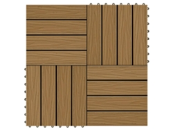 Baldosas Porche Relieve Profundo Wpc 30x30 Cm 1 M² Teca 11 Uds