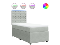 Maison Exclusive - Cama Box Spring Con Colchón Terciopelo Gris Claro 80x200 Cm