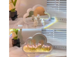 TRUMSEN-GM Diy Lámpara Decorativa Enciende La Luz Es Una Luz De Noche Apaga La Luz Es Un Espejo 20*13*4Cm Morado