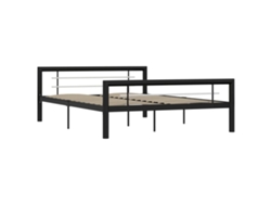 Maison Exclusive - Estructura De Cama Sin Colchón Metal Blanco Y Negro 120x200 Cm