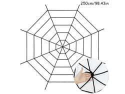 Telaraña gigante negra de 250 cm B03, decoración de Halloween, hogar, jardín, bar, fiesta, Viewleaf