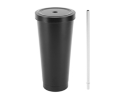 Taza Térmica De Acero Inoxidable De 740 Ml Con Tapa Y Pajita Para Viajes, Acampadas Y Uso En El Coche.