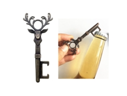 Colgante De Llave Con Forma De Cabeza De Ciervo Y Abrelatas Portátil De Diseño Retro Y Creativo En Aleación De Zinc.