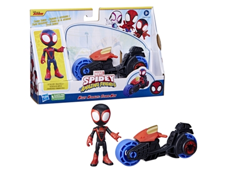 Figura de Acción SPIDEY AND HIS AMAZING FRIENDS MarvelMiles Morales com Moto Marvel (22,5cm)