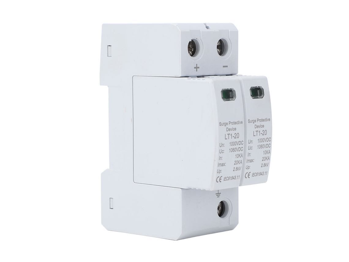 Dispositivo De Protección Contra Sobretensiones De 2 Polos Para Montaje En Riel De Pc De 35 Mm, Dc1000v 10ka-20ka