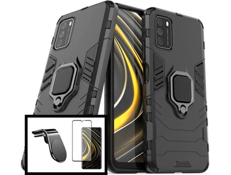 Kit Funda + Protector de Pantalla Xiaomi Poco M3 PHONECARE Military Defender 3 (Negro)