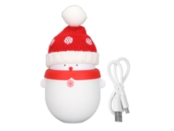 Calentador De Manos Recargable Con Diseño De Muñeco De Nieve, Batería Externa De 6000 Mah Para El Frío Invierno, Color Rojo.