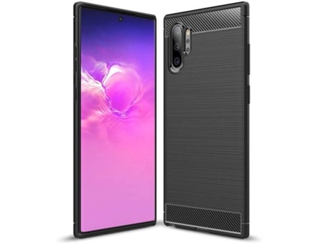 Carcasa Samsung Galaxy Note 10 Plus LMOBILE Carbono Flexible Cover Tpu Negro