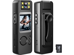 Cámara Corporal Portátil 1080p Con Grabación De Video Y Voz Dual Y Luces Led.