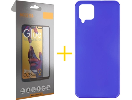 Kit Funda + Protector de Pantalla Samsung Galaxy A22 4G ACCETEL Full (Azul)