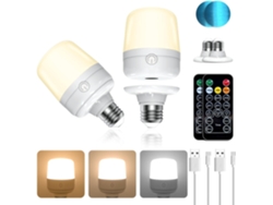 Nicecee - Juego de 2 luces de pared recargables por USB, 7 W, regulables, batería extraíble, apliques de pared