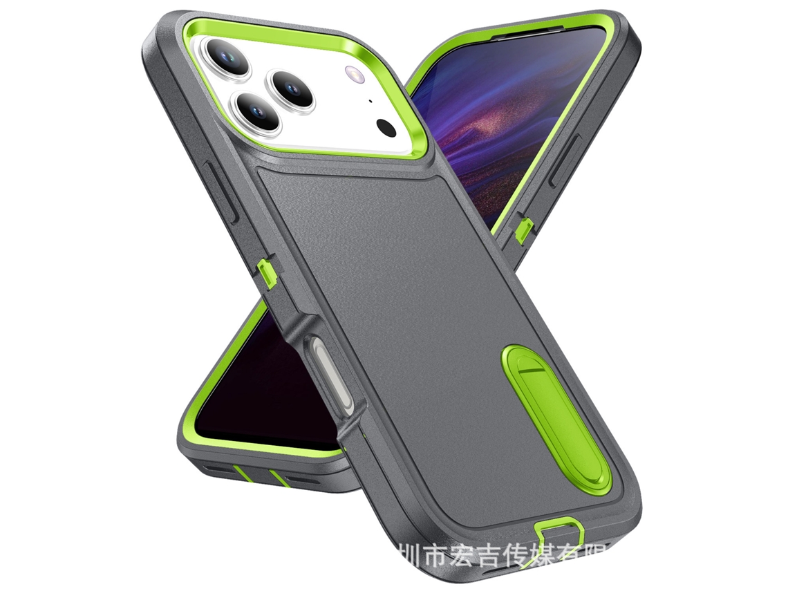 Capa De Celular Invisível Com Suporte Para Proteção Contra Quedas.cinza Verde Brilhante série De Suportes Resistentes Y-defense - Google Pixel 9 P